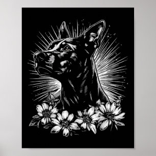 Retro Doberman Pinscher Dog Lover Tattoo Style _1 Poster