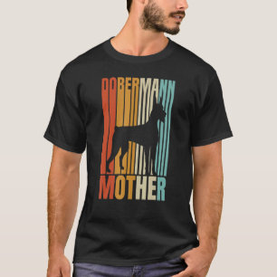 Retro-Dobermann-Mutter-Hund-Frau T-Shirt