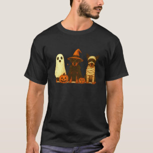 Retro Dobermann Pinscher Hexe Gruselig Halloween K T-Shirt