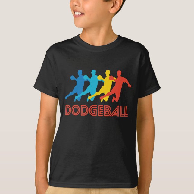 Retro Dodgeball Pop-Kunst T-Shirt (Vorderseite)