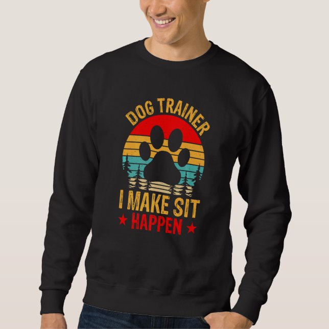 Retro Dog befehligt Gehörschulung Sweatshirt (Vorderseite)