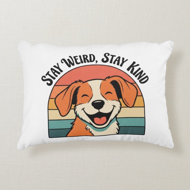 Retro Dog Kindness Quote Rectangular Pillow Dekokissen (Vorderseite)