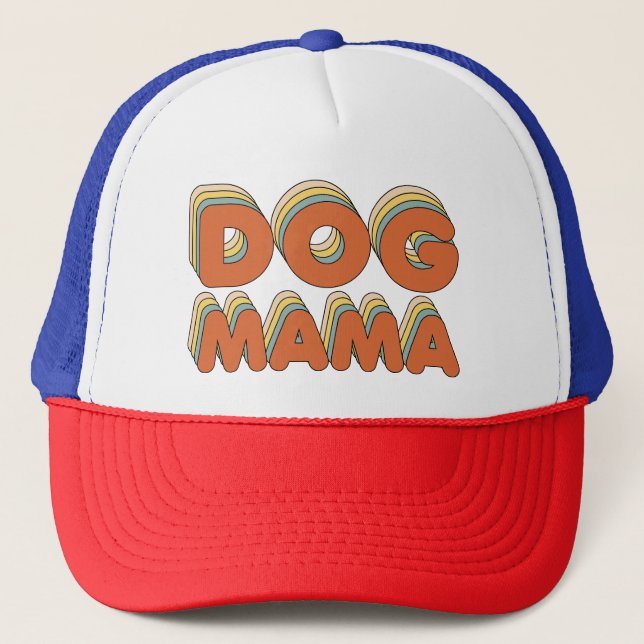 Retro Dog Mama Funny Dog Mama Truckerkappe (Vorderseite)