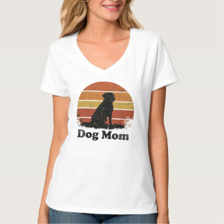 Retro Dog Mom T-Shirt – Vintage Sonnenuntergang