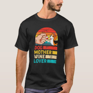 Retro Dog Mutter Beagle Wein Muttertag der Mutter T-Shirt