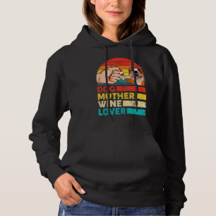 Retro Dog Mutter Wein Englischer Bulldog Hund Mutt Hoodie
