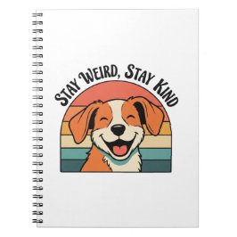 Retro Dog Positive Quote Lined Notebook Notizblock