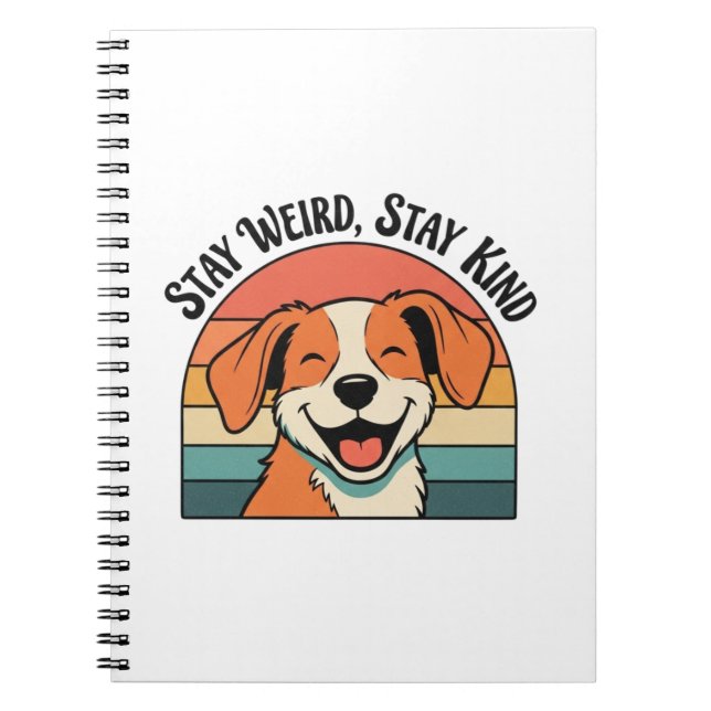 Retro Dog Positive Quote Lined Notebook Notizblock (Vorderseite)