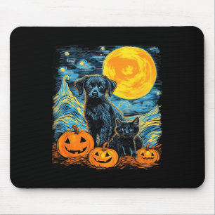 Retro Dog Pumpkin Halloween Funny Dogs Halloween Mousepad