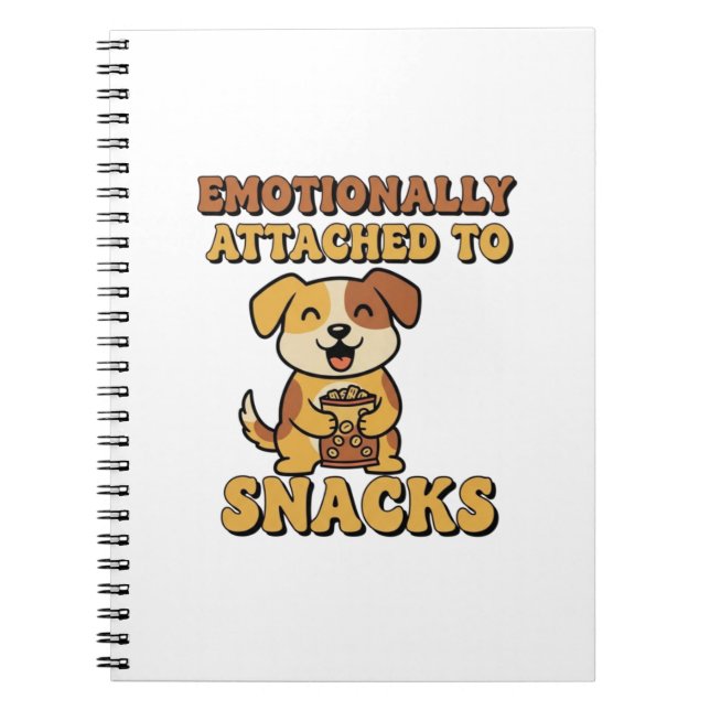 Retro Dog Snack Thoughts Lined Notebook Notizblock (Vorderseite)