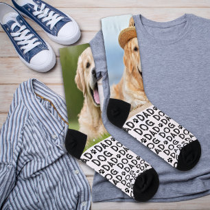 Retro DOG VATER Personalisiertes Muster Foto Crew Socken