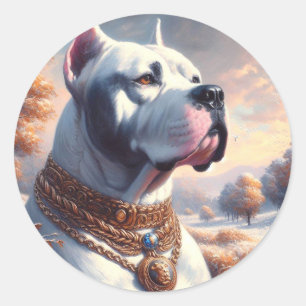 Retro-Dogo-Argentino-Malerei Runder Aufkleber
