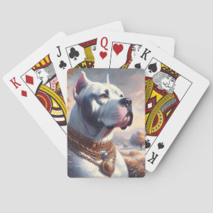 Retro Dogo Argentino Malerei Spielkarten