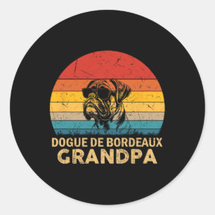 Retro Dogue De Bordeaux Grandpa Dog Vater Vathers Runder Aufkleber