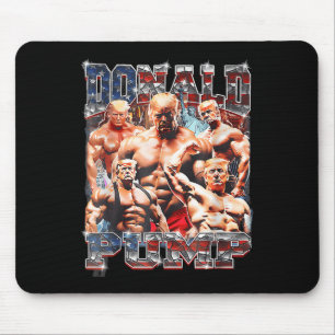 Retro Donald Pump Gym Collage Foto Meme Funny Mousepad
