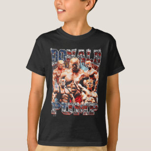 Retro Donald Pump Gym Collage Foto Meme Funny T-Shirt