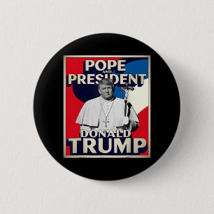 Retro Donald Trump Präsident und Papst Katholische Button