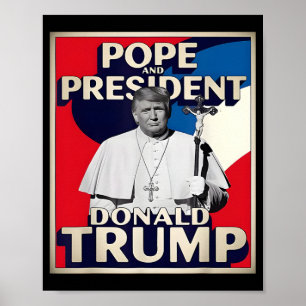 Retro Donald Trump Präsident und Papst Katholische Poster