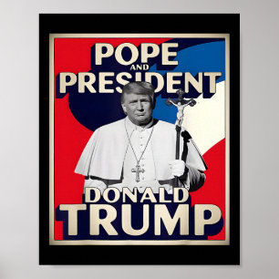 Retro Donald Trump Präsident und Papst Katholische Poster