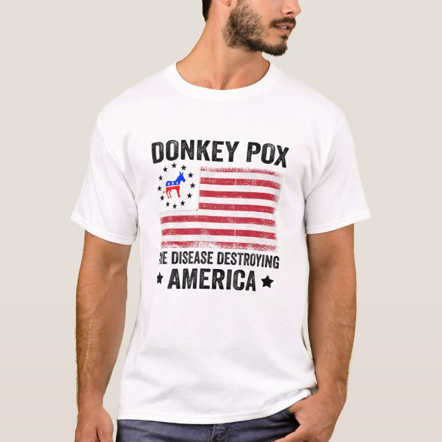 Retro-Donkey-Pocken der Krankheit, die Amerika zer T-Shirt (Vorderseite)