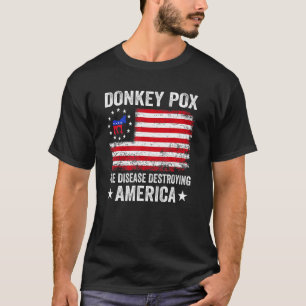 Retro-Donkey-Pocken der Krankheit, die Amerika zer T-Shirt