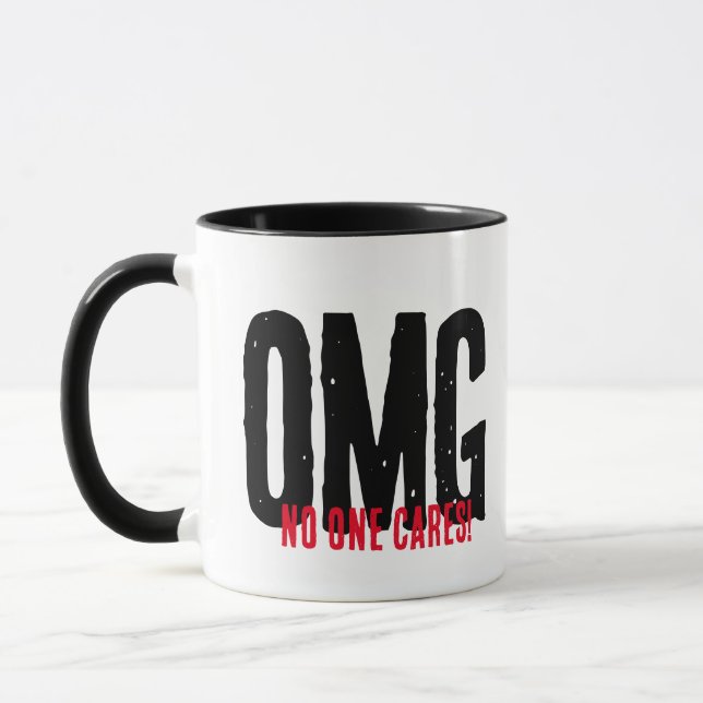 Retro Don't care lustige OMG Pun Novelty Geschenk Tasse (Links)
