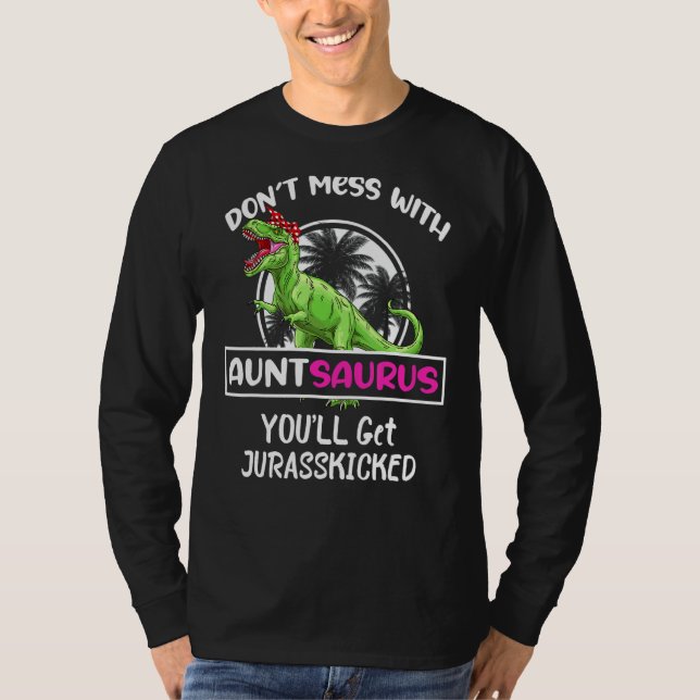 Retro Don't chess with Auntsaurus Sie werden Juras T-Shirt (Vorderseite)
