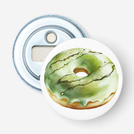 Retro Donut - grünes Icing Flaschenöffner