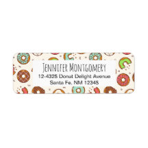 Retro Donut Muster Niedlicher Farbstil