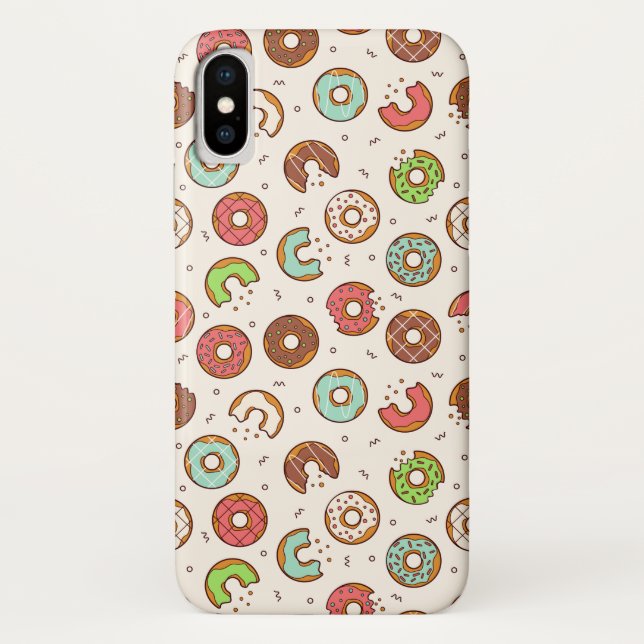 Retro Donut Muster Niedlicher Farbstil Case-Mate iPhone Hülle (Rückseite)