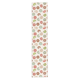 Retro Donut Muster Niedlicher Farbstil Kurzer Tischläufer