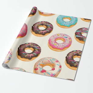 Retro Donut Pattern Geschenkpapier
