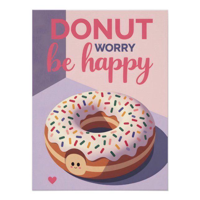 Retro Donut Print – Classic Pastry Poster for Kitc (Vorderseite)