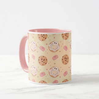 Retro-Donuts- und -Cookies-Muster Tasse
