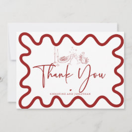 Retro Doodle | Italien | Italienisches Essen Dankeskarte