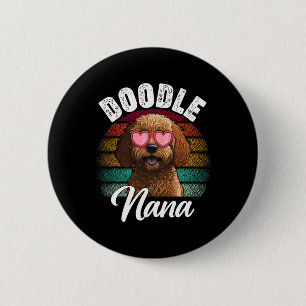 Retro Doodle Nana Goldendoodle Dog Lover Mütter D Button