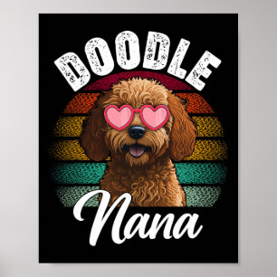 Retro Doodle Nana Goldendoodle Dog Lover Mütter D Poster