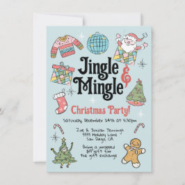 Retro Doodle Weihnachts-Party für Erwachsene oder  Einladung