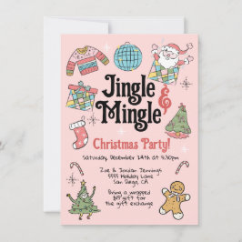 Retro Doodle Weihnachts-Party für Erwachsene oder  Einladung