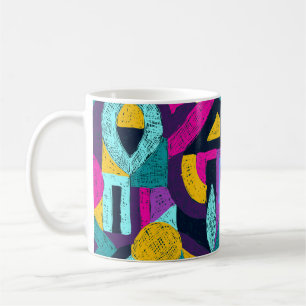 Retro Doodles: geometrische Pop Kunst. Kaffeetasse