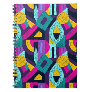 Retro Doodles: geometrische Pop Kunst. Notizblock