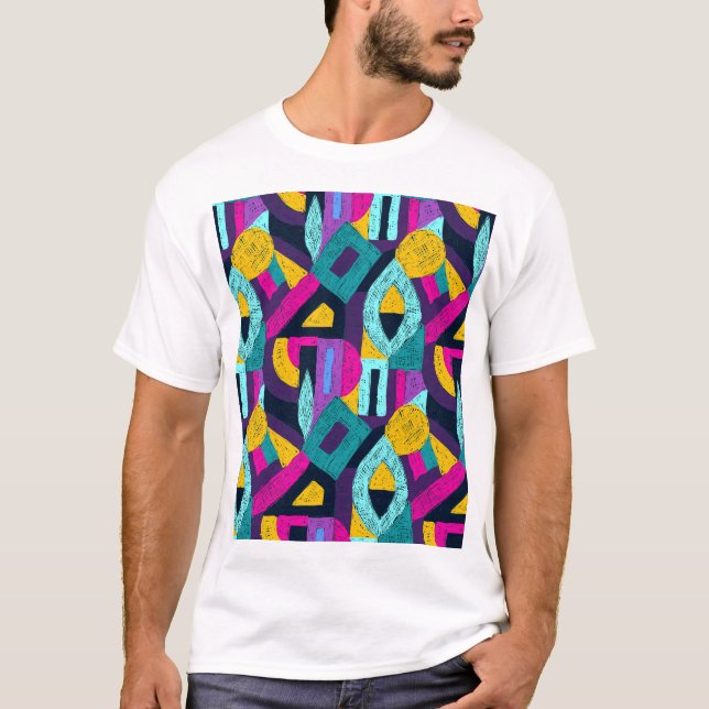 Retro Doodles: geometrische Pop Kunst. T-Shirt (Vorderseite)
