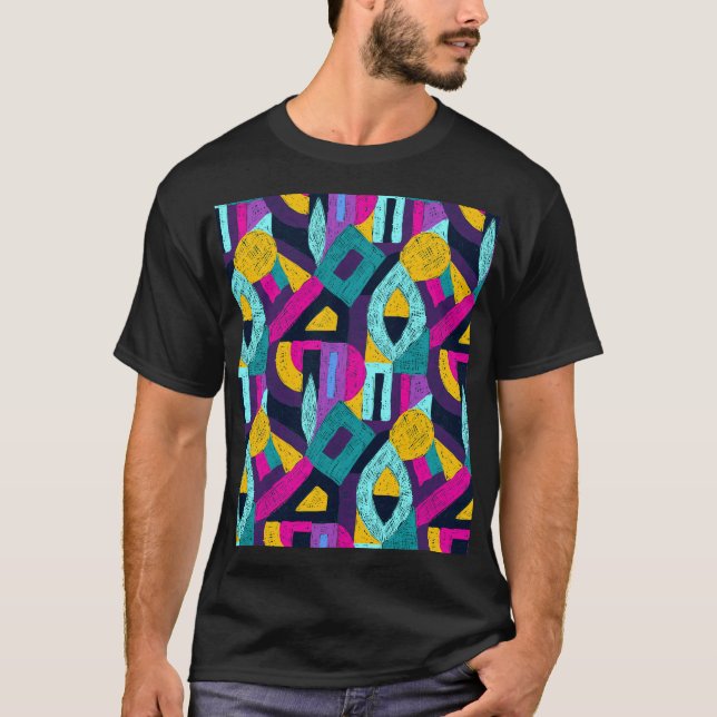 Retro Doodles: geometrische Pop Kunst. T-Shirt (Vorderseite)