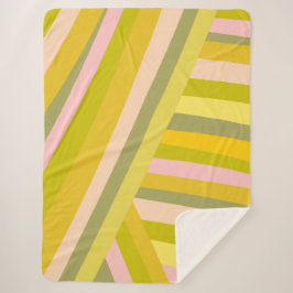 Retro Dopamin Dekor Streifen rosa grüne Preppy Sherpadecke