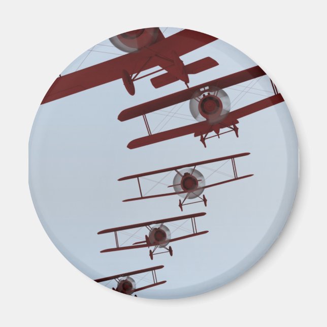 Retro-Doppeldecker Magnet (Vorne)