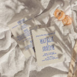 Retro Doppelseitige handgeschriebene QR-Codierung  Einladung<br><div class="desc">Diese Einladung ist perfekt für Ihre Hochzeit, wenn Sie eine elegante, einzigartige und leicht bearbeitbare Einladung suchen. Eine elegante, einfache, minimalistisch weiße und blaue Hochzeitsvorlage Einladung. Das ist ein schlichter weißer Hintergrund. Und die Blauen handgeschriebenen Vornamen von Braut und Bräutigam und bearbeitbare Infos mit kompletten Hochzeitsdetails wie uAwg, Hotel, Empfang...</div>