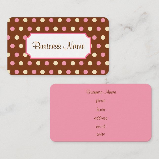 Retro Dot Business Card Visitenkarte (Vorne/Hinten)