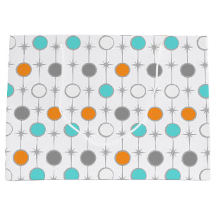 Retro Dots and Sternexplosionen Geschenktasche Große Geschenktüte
