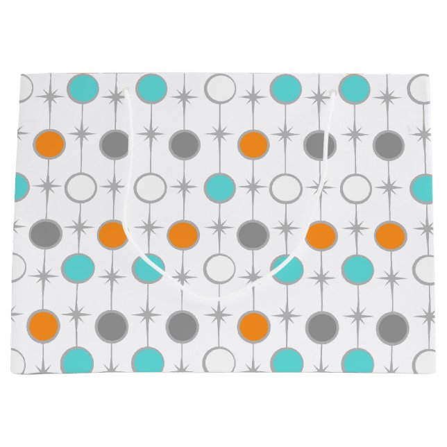 Retro Dots and Sternexplosionen Geschenktasche Große Geschenktüte (Vorderseite)