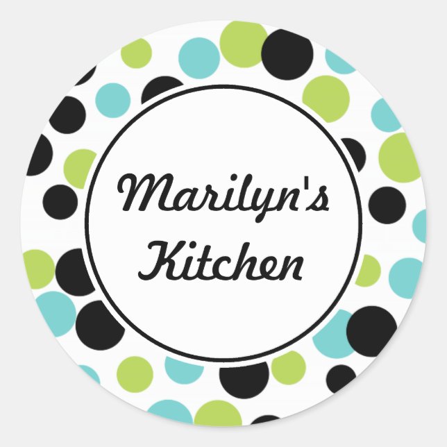 Retro Dots Kitchen Stickers (Vorderseite)